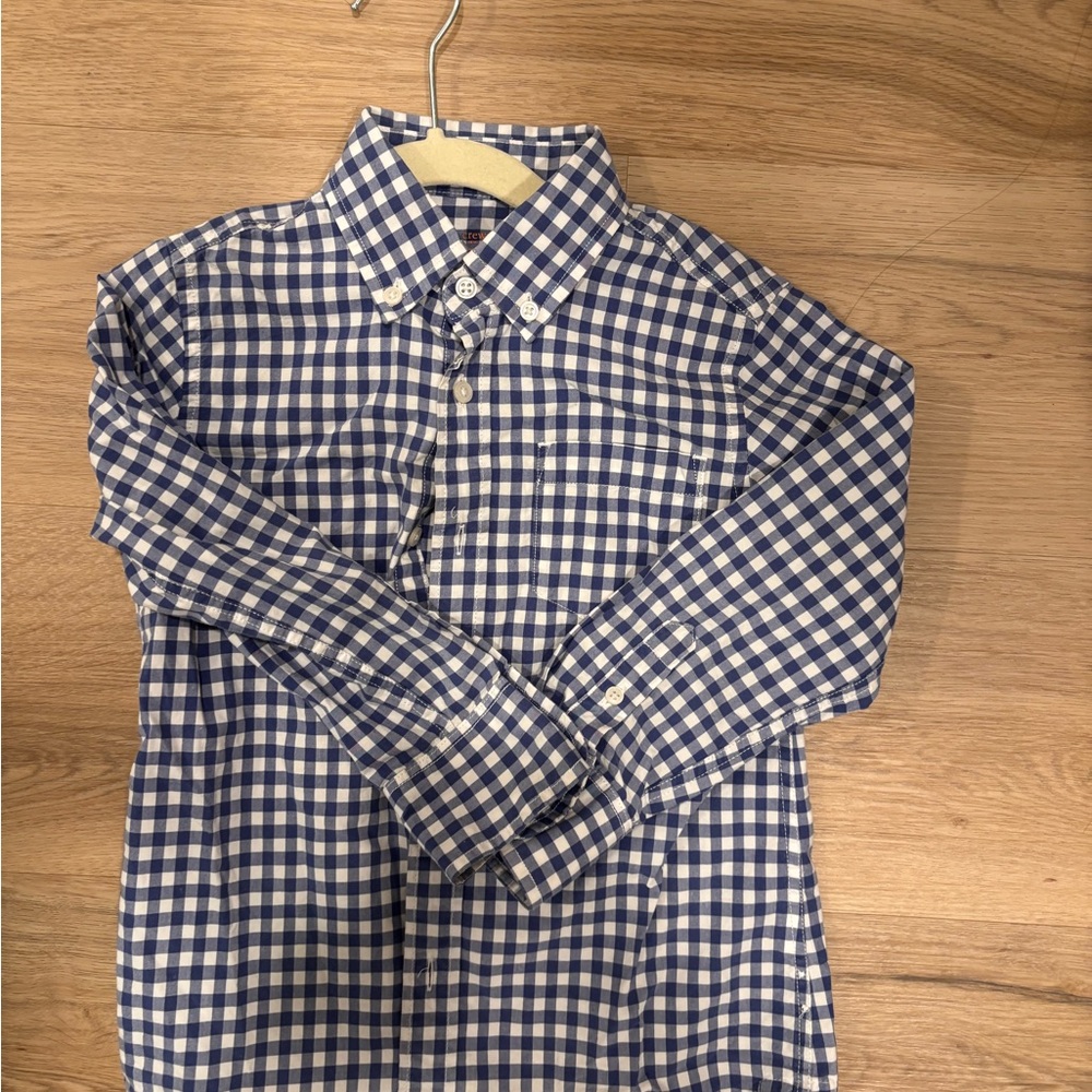 Crewcuts Blue and White Plaid Shirt